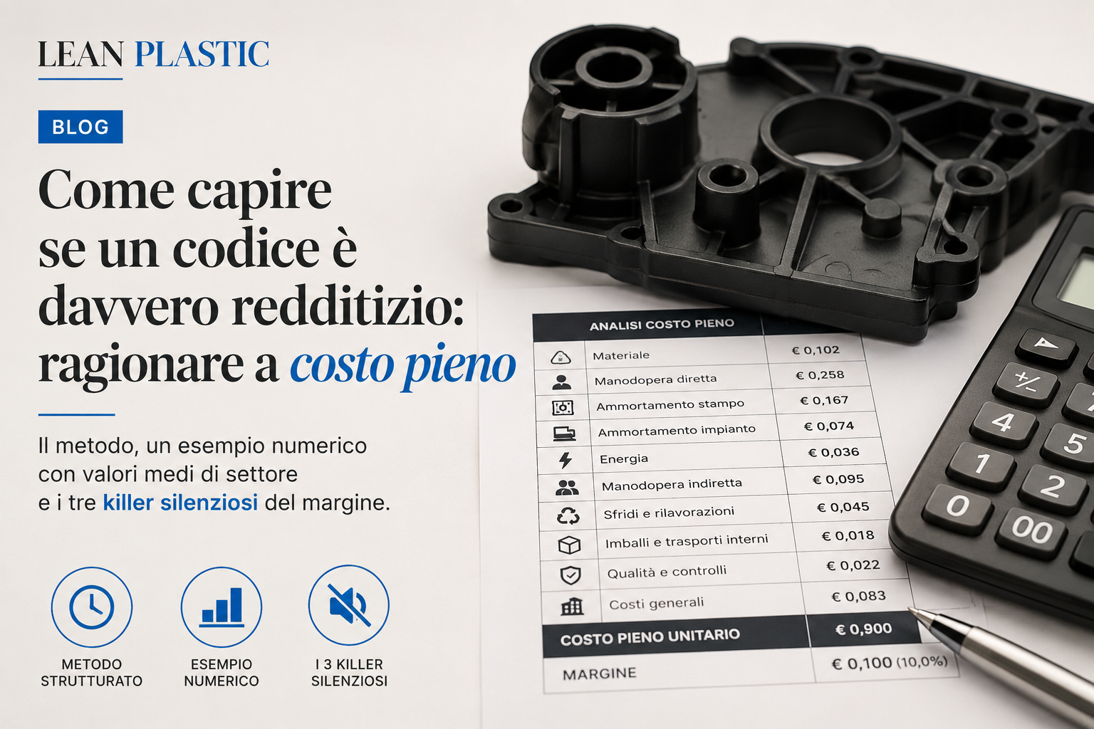 Calcolo del costo pieno e della redditività nello stampaggio plastico con analisi dei costi industriali e del margine